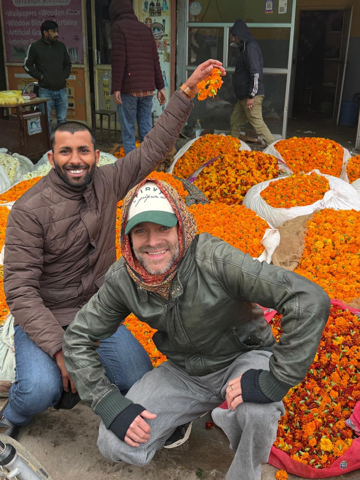 Jaipur flower market local experience with private guide CJ by Ravi